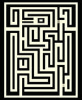 Black Ivory Geometric Maze Rug