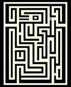 Black Ivory Geometric Maze Rug