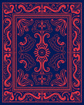 Classic Red Floral Ornate Print Rug