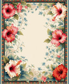 Floral Hibiscus Conservatory Botanical Design Rug