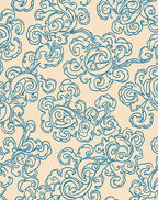 Elegant Blue Swirl Cloud Pattern Rug