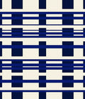 Deep Blue Grid Pattern Rug