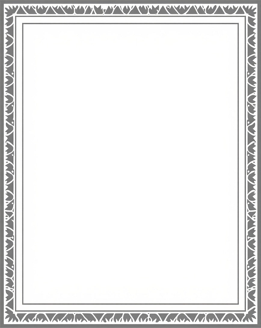 Ornate Leaf Border Grey Design Rug