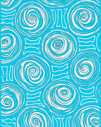 Abstract Swirl Pattern On Blue Background Rug