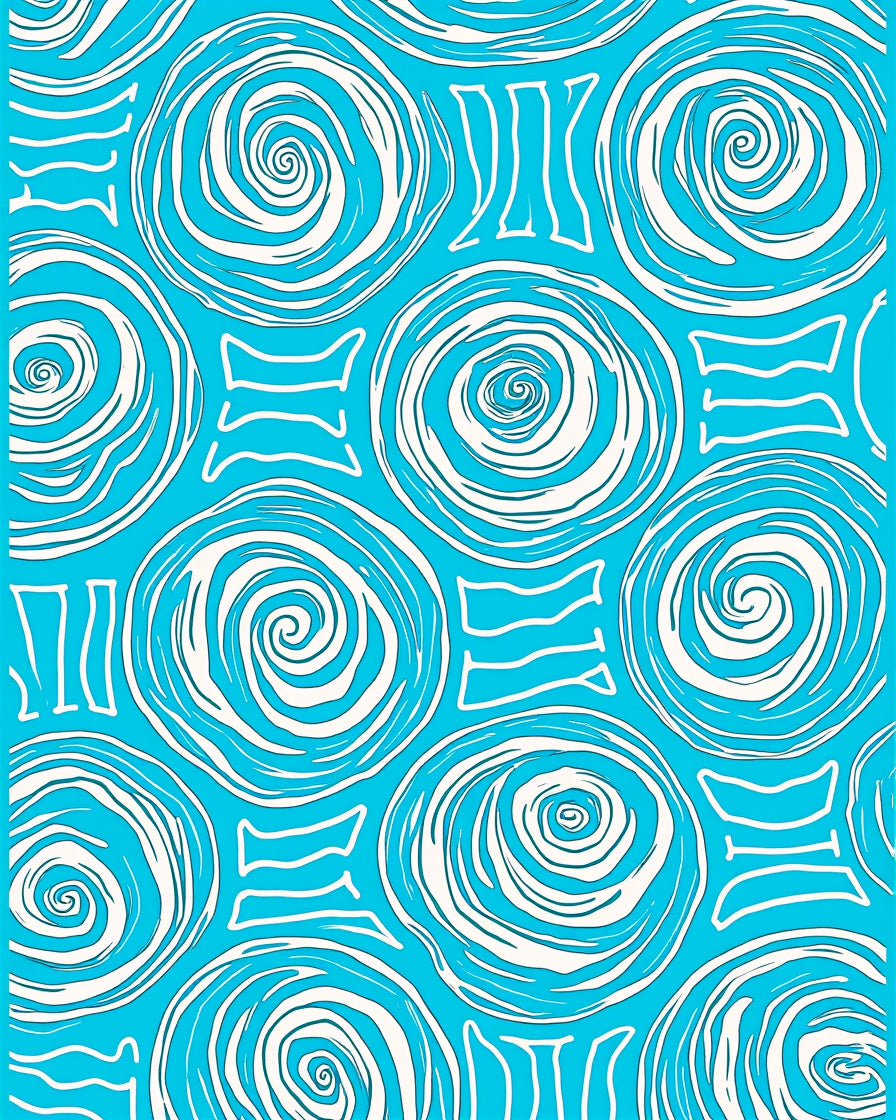 Abstract Swirl Pattern On Blue Background Rug