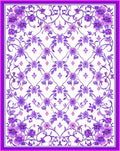 Elegant Purple Floral Lattice Design Rug