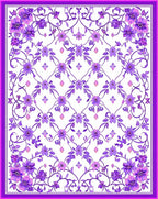 Elegant Purple Floral Lattice Design Rug