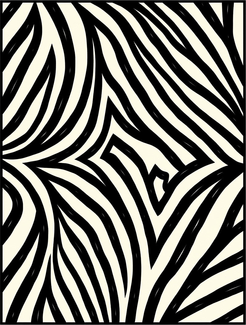 Bold Organic Black White Stripes Rug