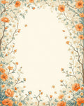 Orange Blossom Vine Pattern Rug
