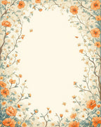Orange Blossom Vine Pattern Rug