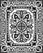 Classic Black White Intricate Mandala Design Rug
