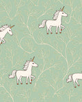 Whimsical Unicorn Botanical Pattern Rug