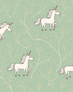 Whimsical Unicorn Botanical Pattern Rug