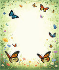 Whimsical Butterfly Garden Pattern Rug