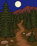 Woodland Moonlit Forest Path Rug