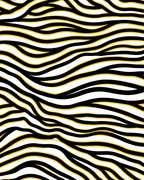 Bold Black Yellow Wavy Lines Rug