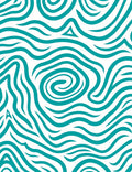 Abstract Teal Swirl Line Pattern Rug