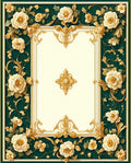 Elegant Floral Gilded Scroll Rug