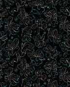 Abstract Floral Outline Pattern Rug