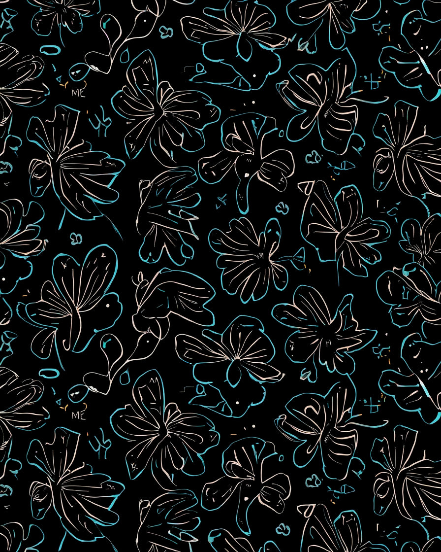 Abstract Floral Outline Pattern Rug