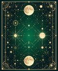 Celestial Gold Stars and Moons Design Rug