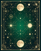 Celestial Gold Stars and Moons Design Rug