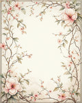 Floral Branches Delicate Pink Blossom Rug