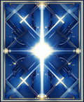 Radiant Blue Geometric Cyberpunk Rug