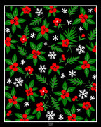 Holiday Holly Berry Snowflake Garden Rug