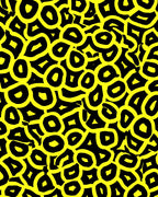 Bold Abstract Yellow Black Circles Rug