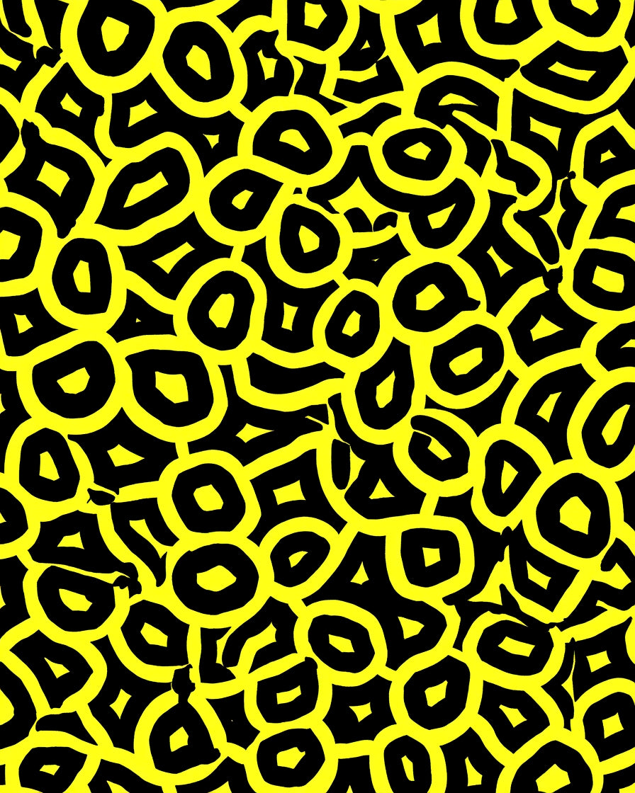 Bold Abstract Yellow Black Circles Rug