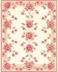 Elegant Pink Floral Botanical Design Rug