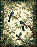 Vintage Birds and Blossoms Nature Rug