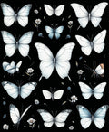 Elegant White Butterfly Pattern Rug