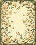 Floral Vines Butterflies Aesthetic Design Rug