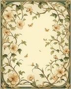 Floral Vines Butterflies Aesthetic Design Rug