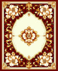 Ornate Floral Gold Detailed Rug