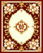 Ornate Floral Gold Detailed Rug