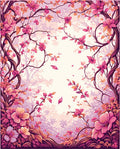 Pink Floral Branch Pattern Design Rug