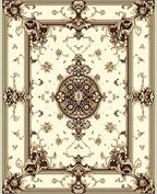 Intricate Floral and Scrollwork Design Rug