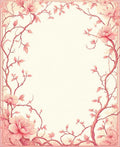 Pink Floral Branches Delightful Pattern Rug
