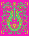 Whimsical Floral Animal Art Nouveau Rug