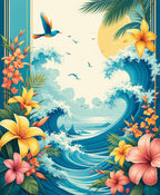 Tropical Floral Wave Paradise Rug