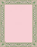 Art Nouveau Green Floral Frame Rug