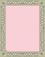 Art Nouveau Green Floral Frame Rug