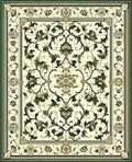 Elegant Floral Scroll Medallion Pattern Rug