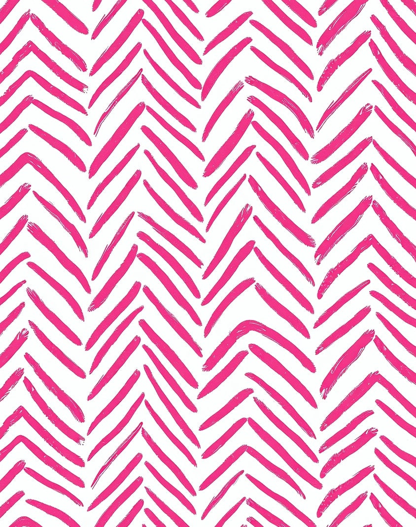 Vibrant Pink Brushstroke Herringbone Rug