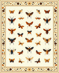 Ornate Butterfly Floral Border Design Rug