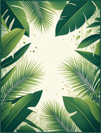 Tropical Green Leaf Pattern Rug