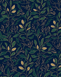 Modern Green Leafy Vine Pattern Rug